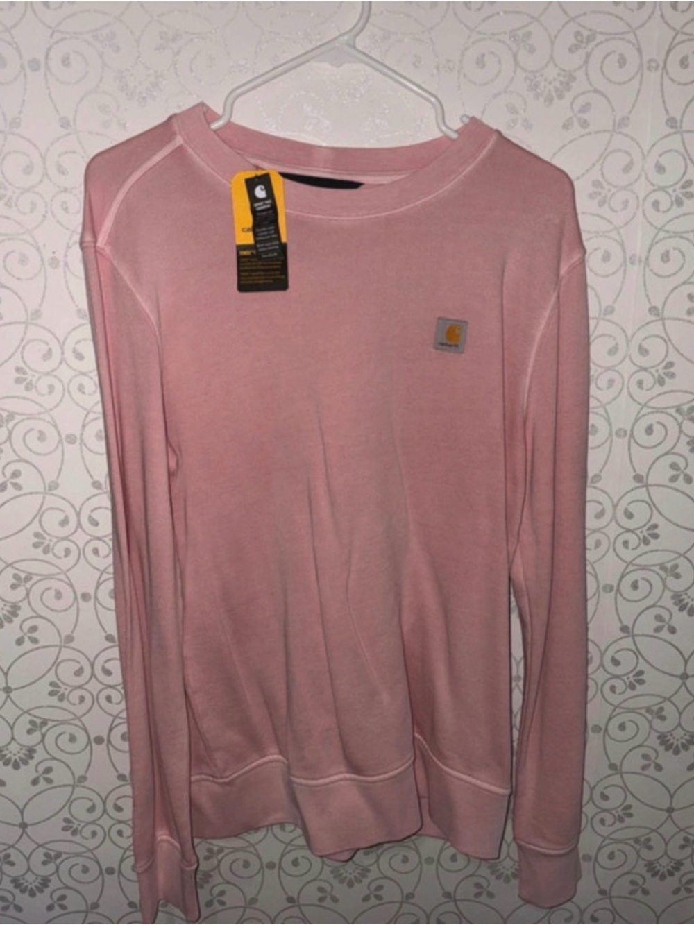 Carhartt Pink Crew Sweatshirt with Logo Patch